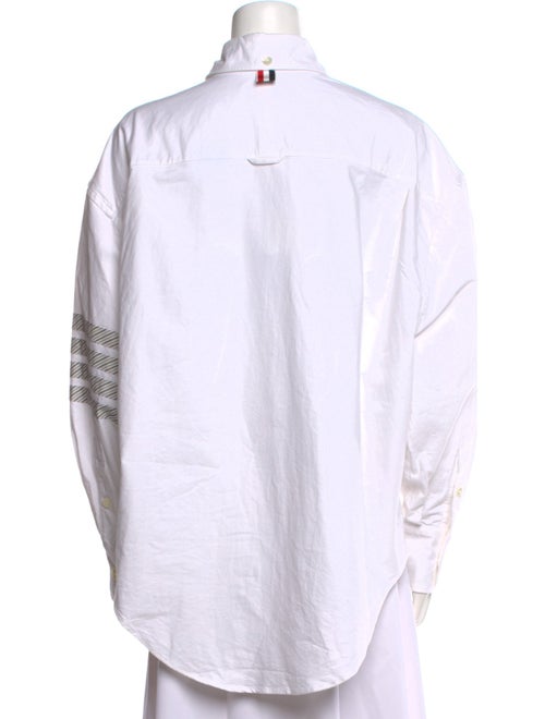 Thom Browne 4-Bar Long Sleeve Button-Up Top