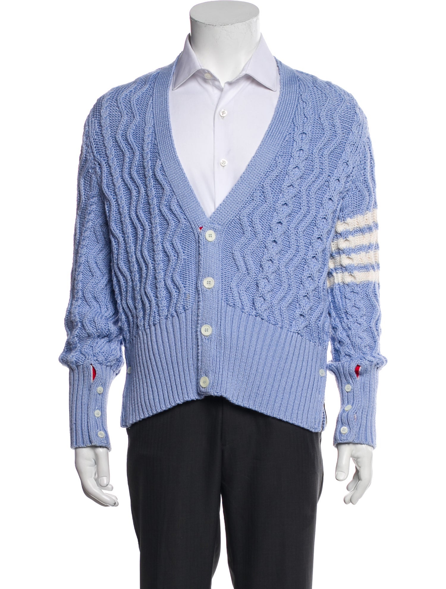 Thom Browne 4 Bar Stripe Merino Wool Cardigan