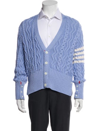 Thom Browne 4 Bar Stripe Merino Wool Cardigan