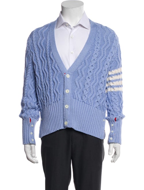 Thom Browne 4 Bar Stripe Merino Wool Cardigan
