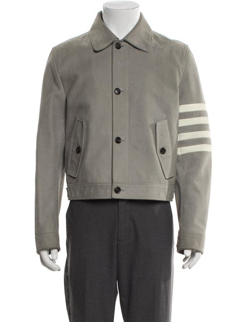 Thom Browne 4-Bar Leather Utility Jacket