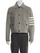 Thom Browne 4-Bar Leather Utility Jacket