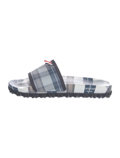 Thom Browne Rubber Plaid Print Slides