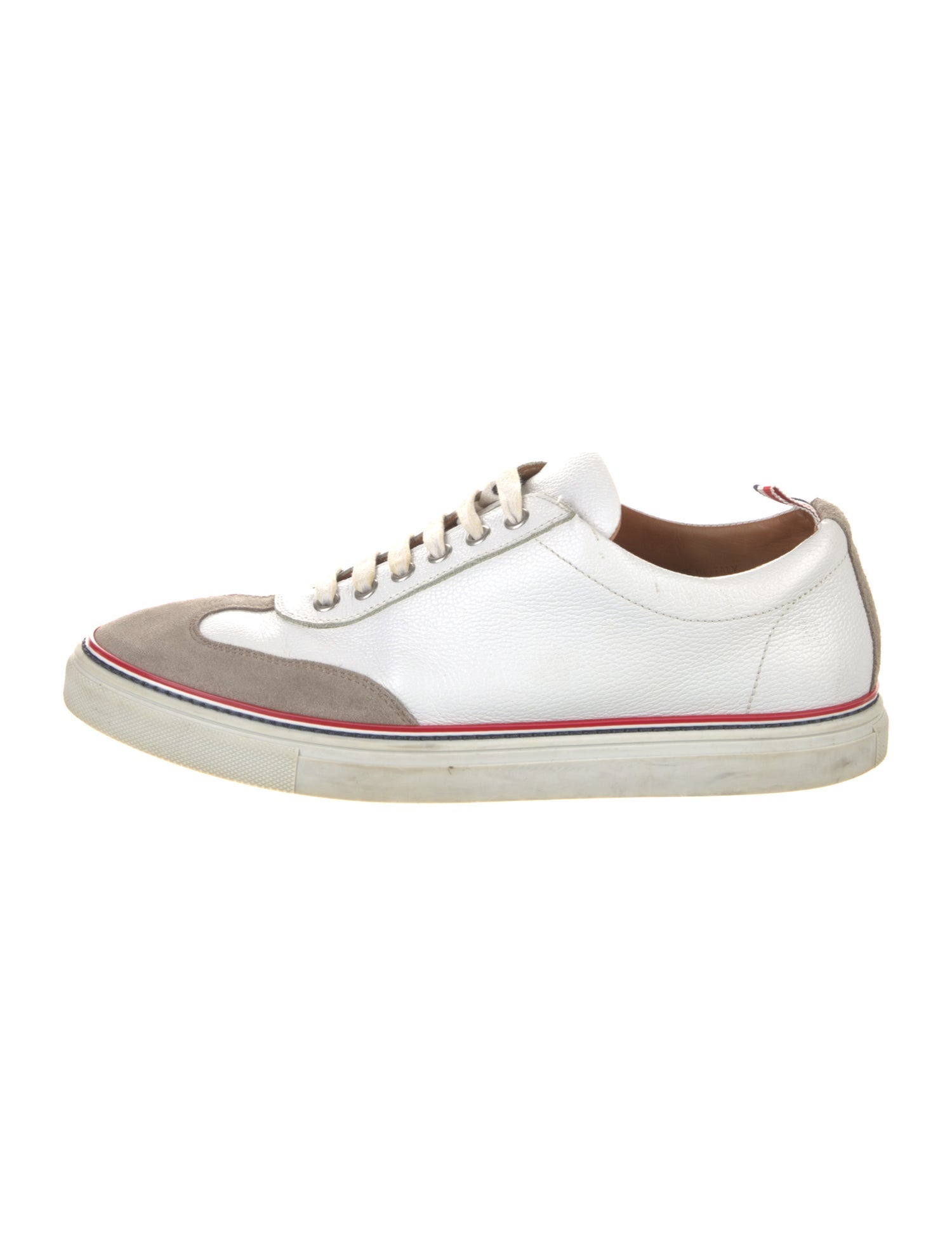 Thom Browne Leather Colorblock Pattern Sneakers