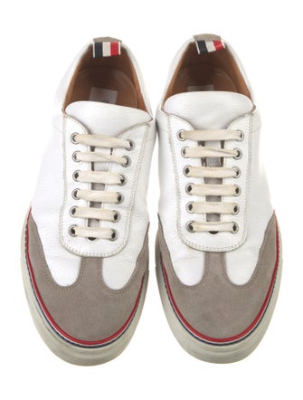 Thom Browne Leather Colorblock Pattern Sneakers