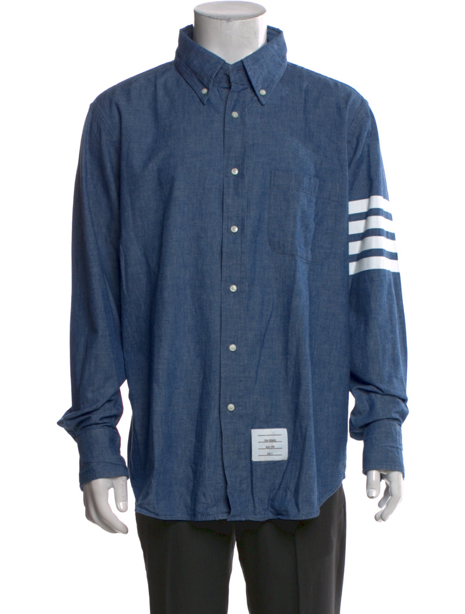 Thom Browne Long Sleeve Denim Shirt