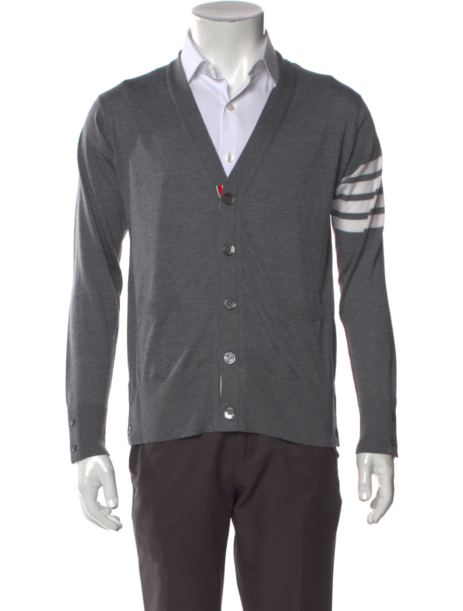 Thom Browne 4-Bar V-Neck Cardigan