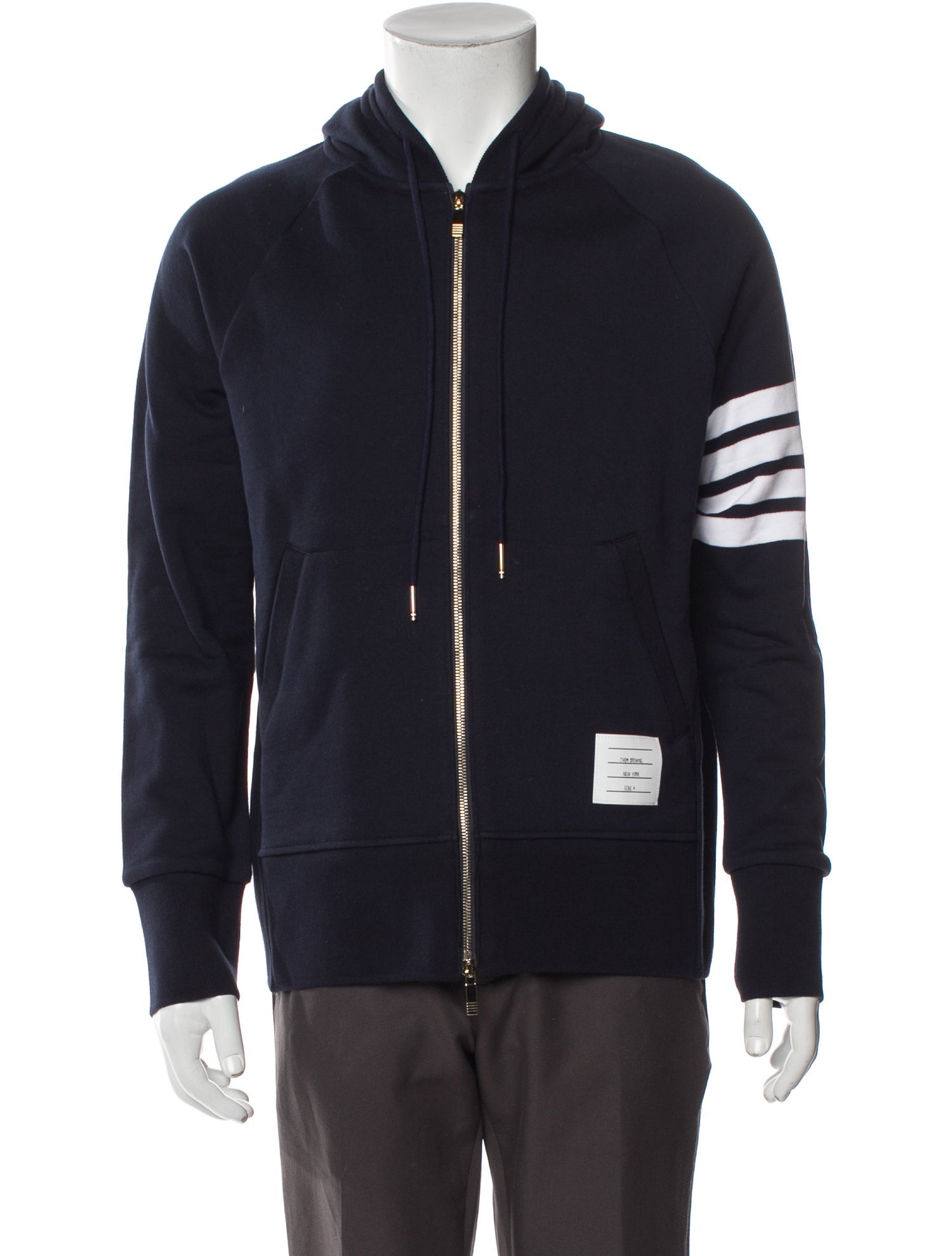 Thom Browne Striped V-Neck Hoodie w/ Tags
