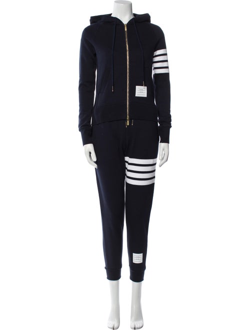 Thom Browne 4-Bar Two-Piece Hoodie and Sweatpant Striped Lounge Set