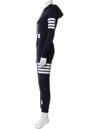 Thom Browne 4-Bar Two-Piece Hoodie and Sweatpant Striped Lounge Set