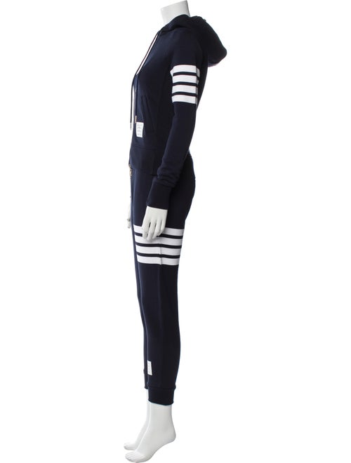 Thom Browne 4-Bar Two-Piece Hoodie and Sweatpant Striped Lounge Set