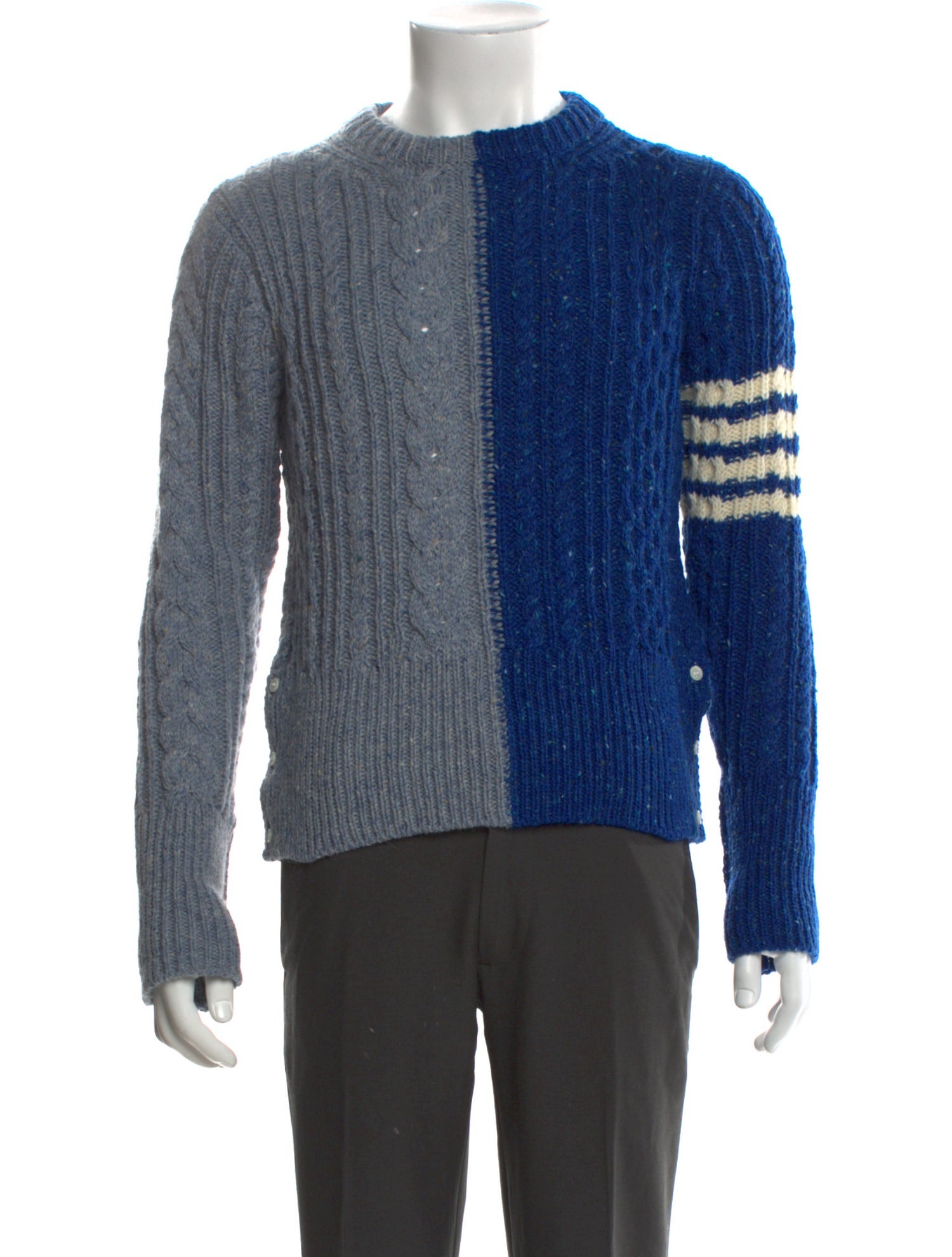 Thom Browne Cable Knit 4-Bar Wool Pullover