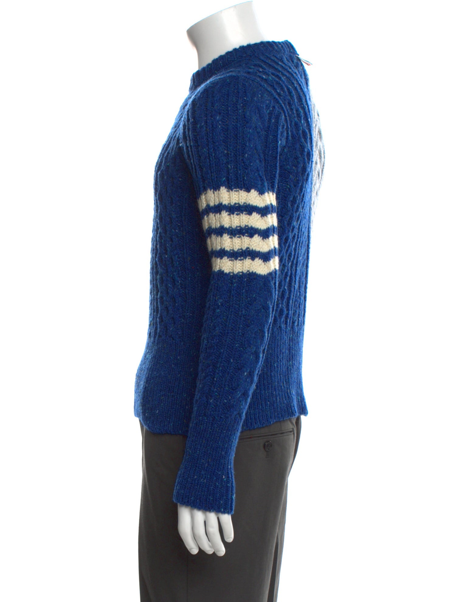 Thom Browne Cable Knit 4-Bar Wool Pullover