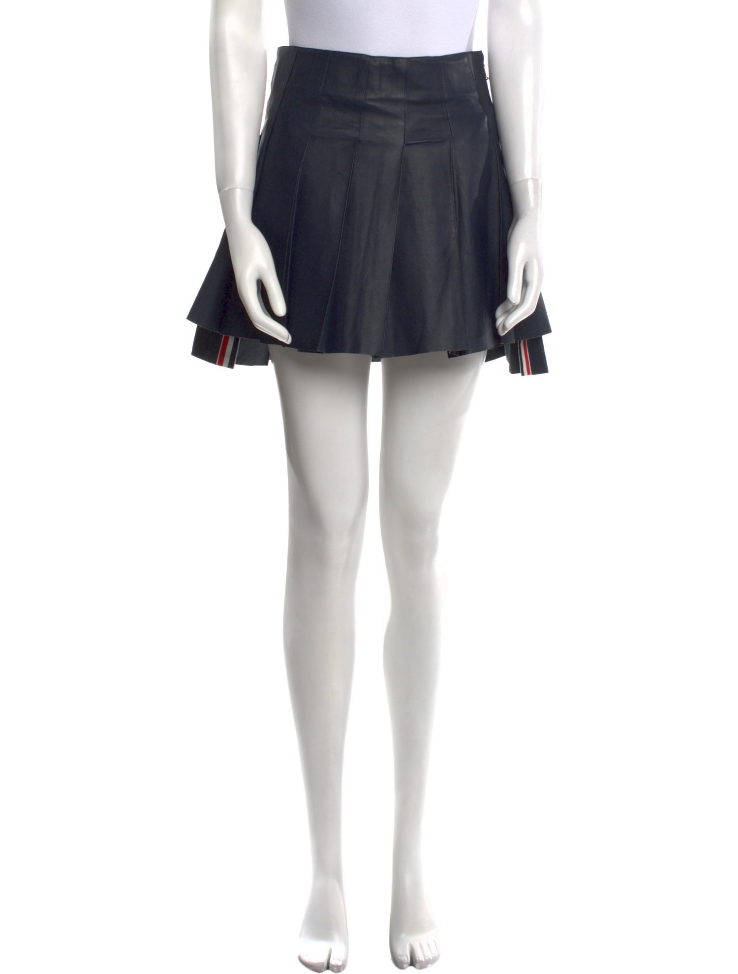 Thom Browne Calf Leather Mini Skirt