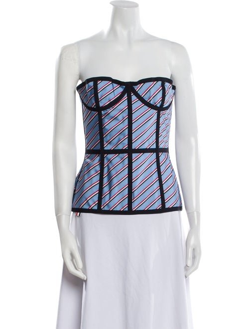 Thom Browne Seamed Corset Silk Top