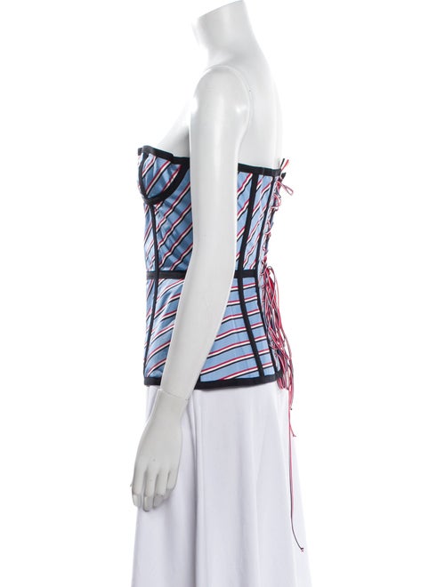 Thom Browne Seamed Corset Silk Top