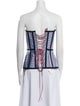 Thom Browne Seamed Corset Silk Top