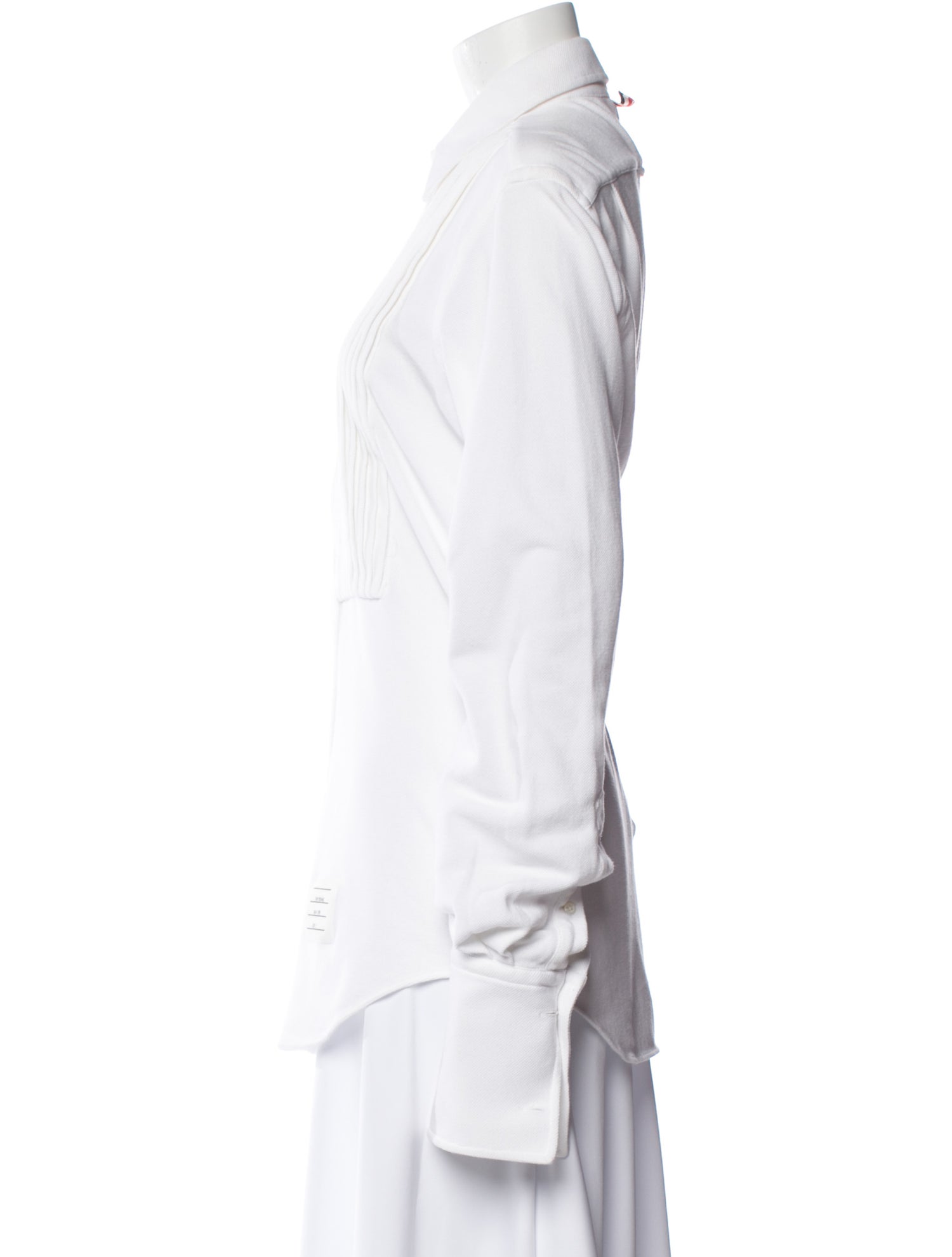 Thom Browne Striped Long Sleeve Button-Up Top