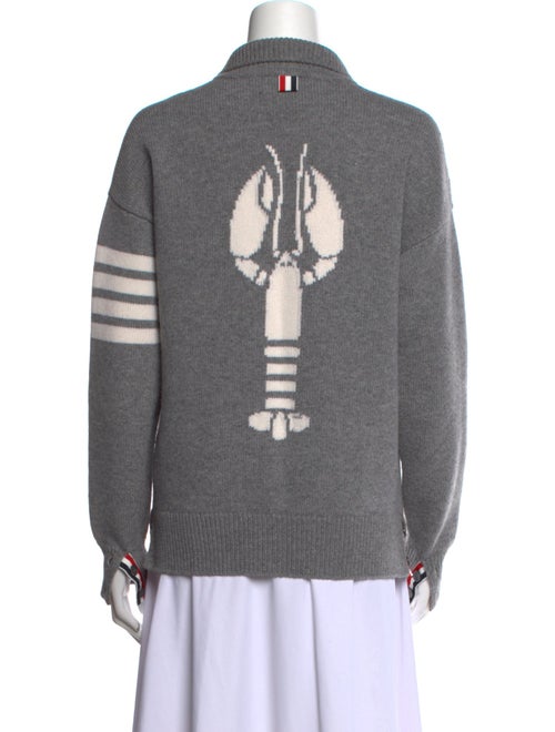 Thom Browne Lobster Intarsia 4-Bar Virgin Wool Sweater