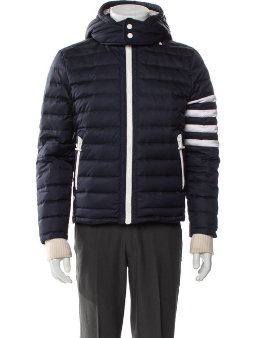 Thom Browne 4-Bar Striped Puffer Coat