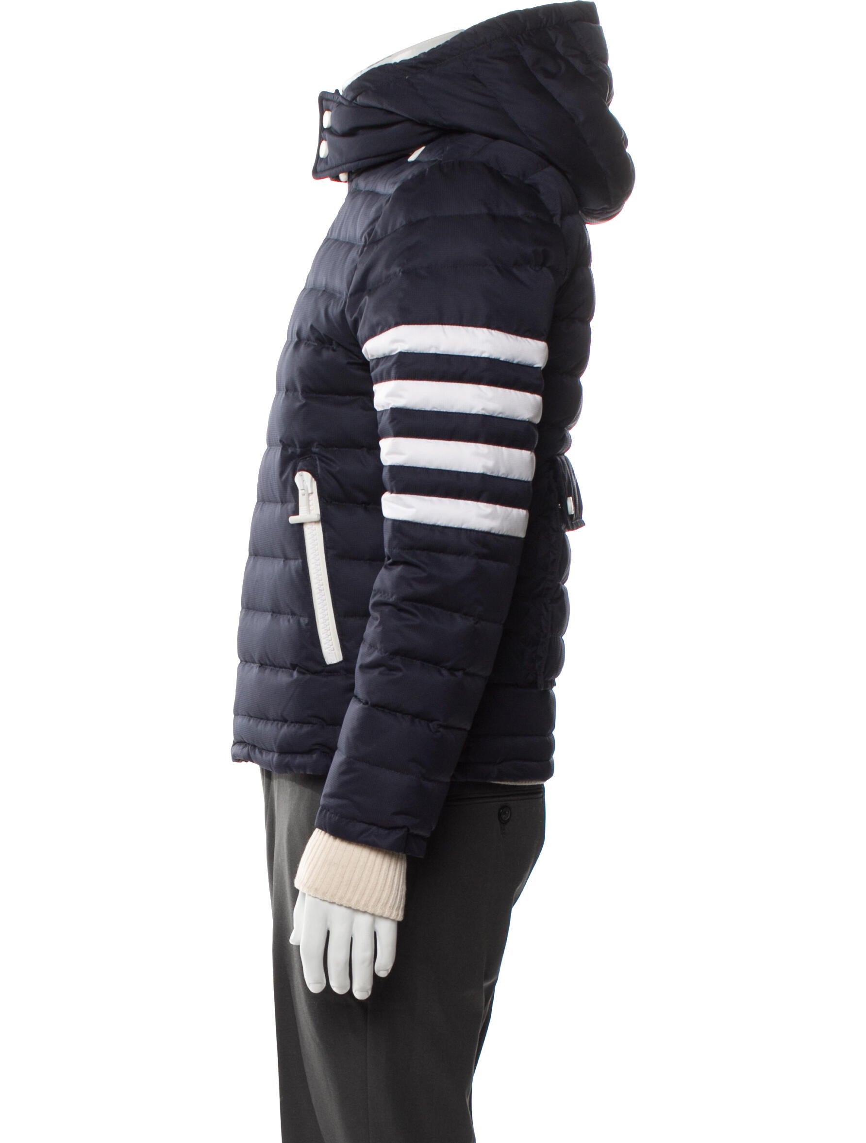 Thom Browne 4-Bar Striped Puffer Coat