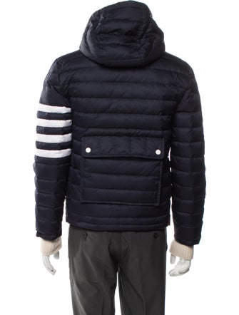 Thom Browne 4-Bar Striped Puffer Coat