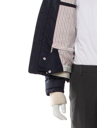 Thom Browne 4-Bar Striped Puffer Coat