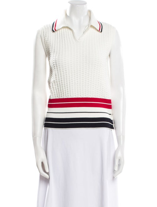 Thom Browne Striped Sleeveless Polo