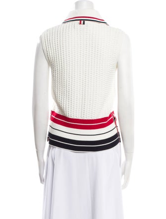 Thom Browne Striped Sleeveless Polo