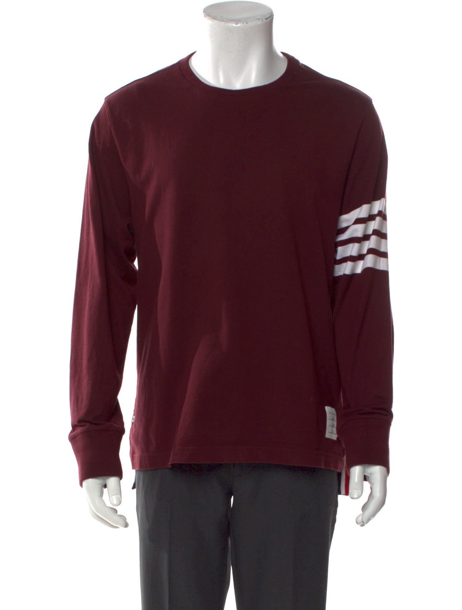 Thom Browne 4-Bar Long Sleeve Graphic Print T-Shirt