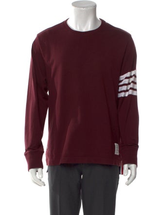 Thom Browne 4-Bar Long Sleeve Graphic Print T-Shirt