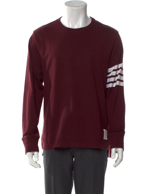 Thom Browne 4-Bar Long Sleeve Graphic Print T-Shirt