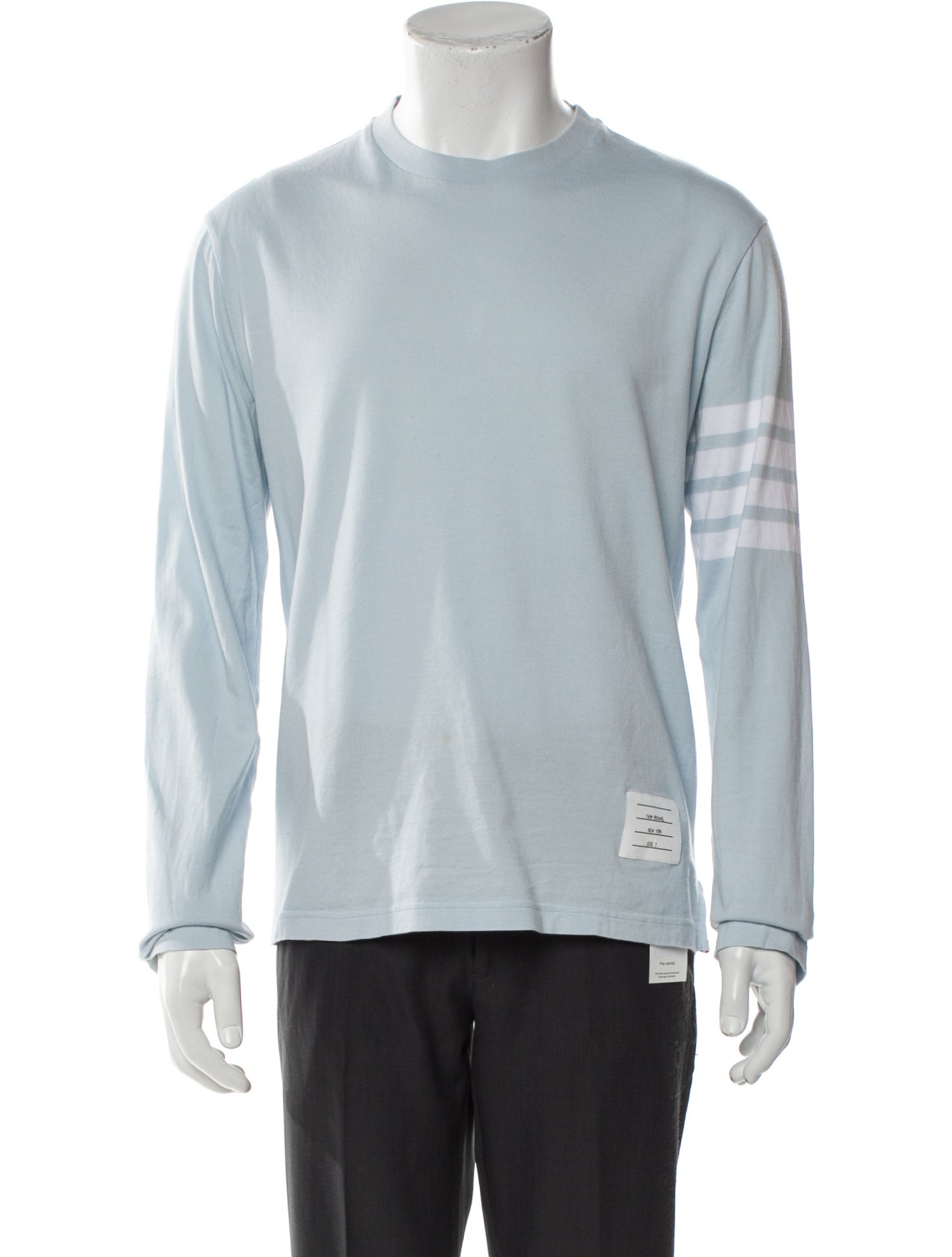 Thom Browne 4-Bar Jersey Long Sleeve Crew Neck T-Shirt