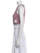 Thom Browne Stripe Jersey Shell Linen Crop Top