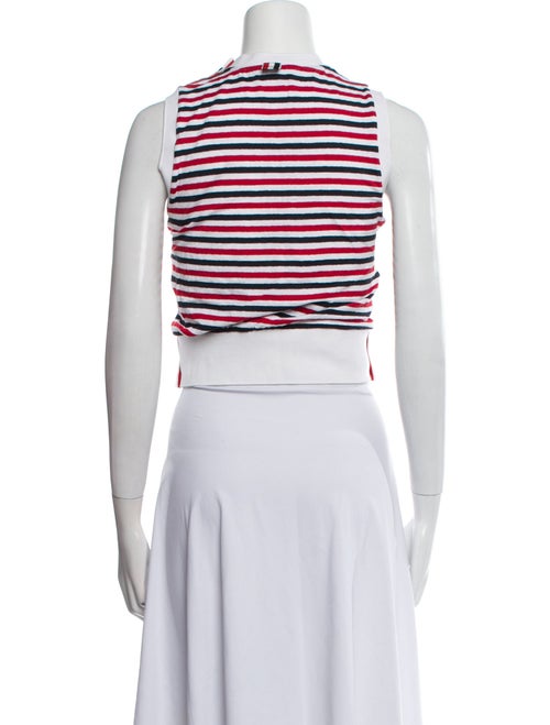 Thom Browne Stripe Jersey Shell Linen Crop Top