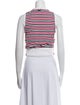 Thom Browne Stripe Jersey Shell Linen Crop Top
