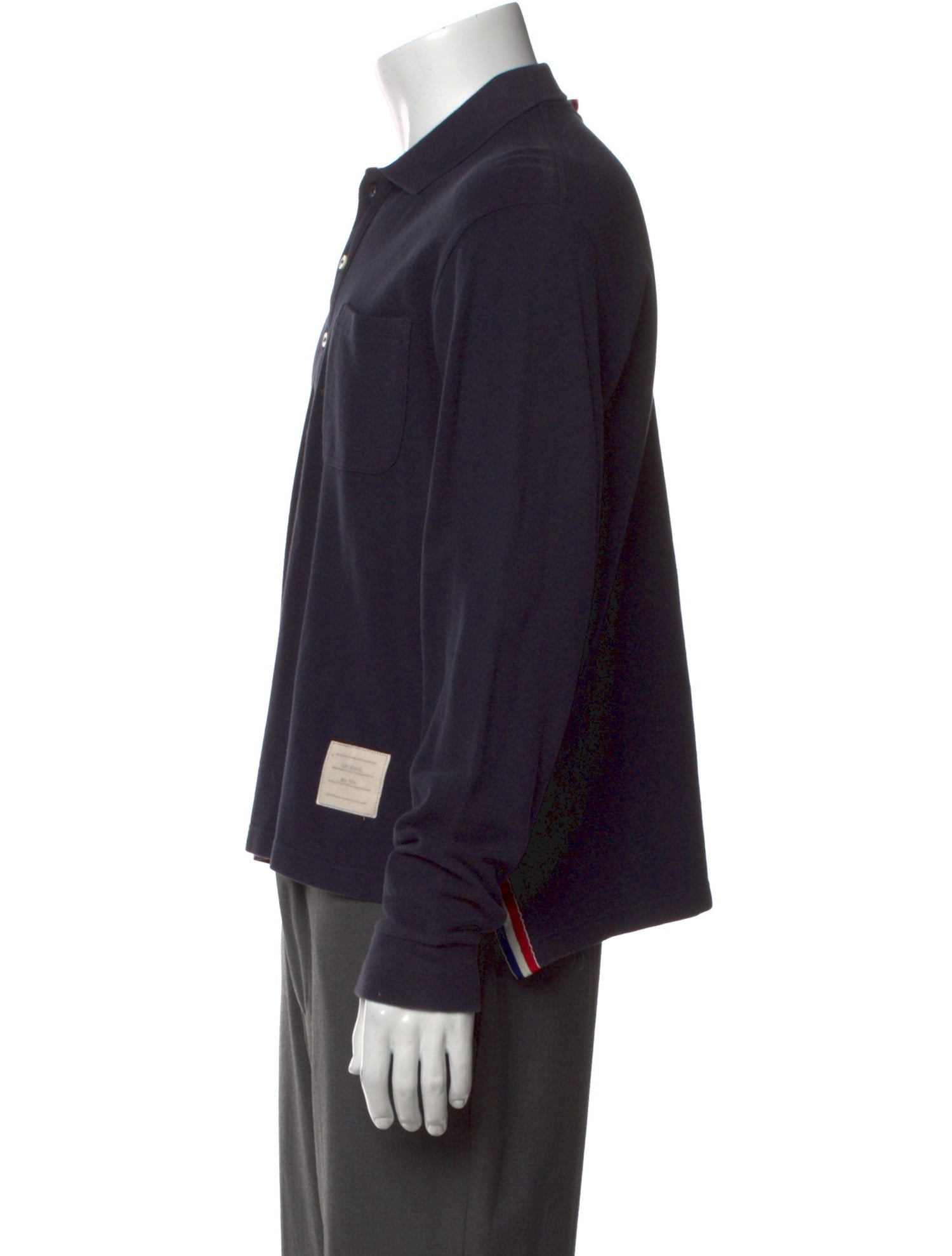 Thom Browne Collar Long Sleeve Polo Shirt