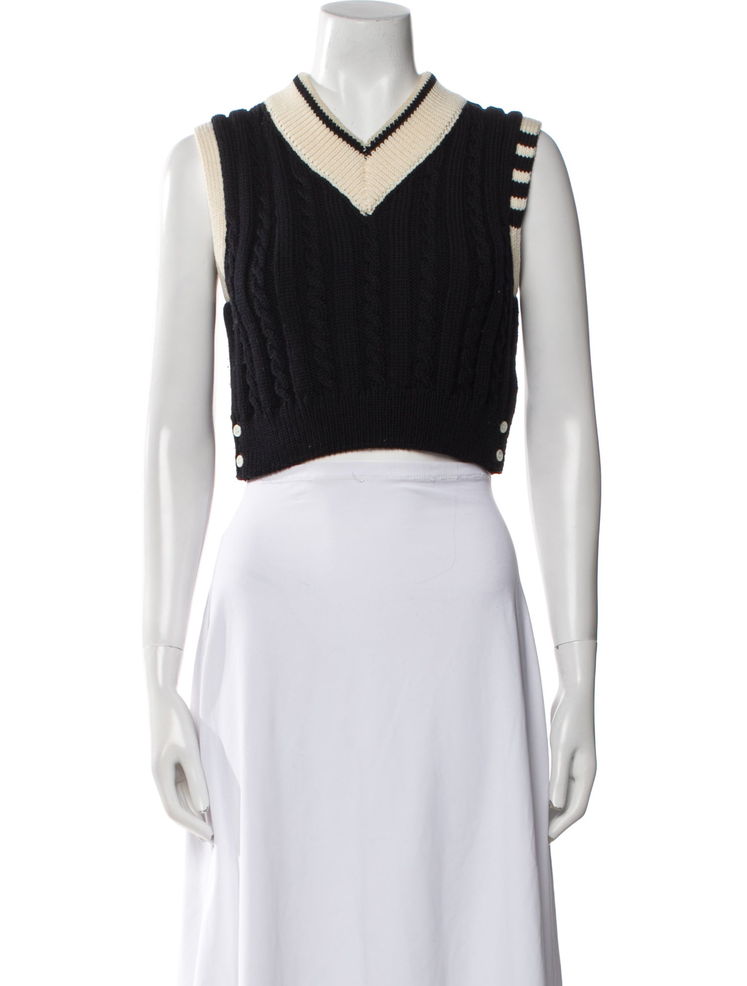 Thom Browne Cable Knit 4-Bar Virgin Wool Sweater