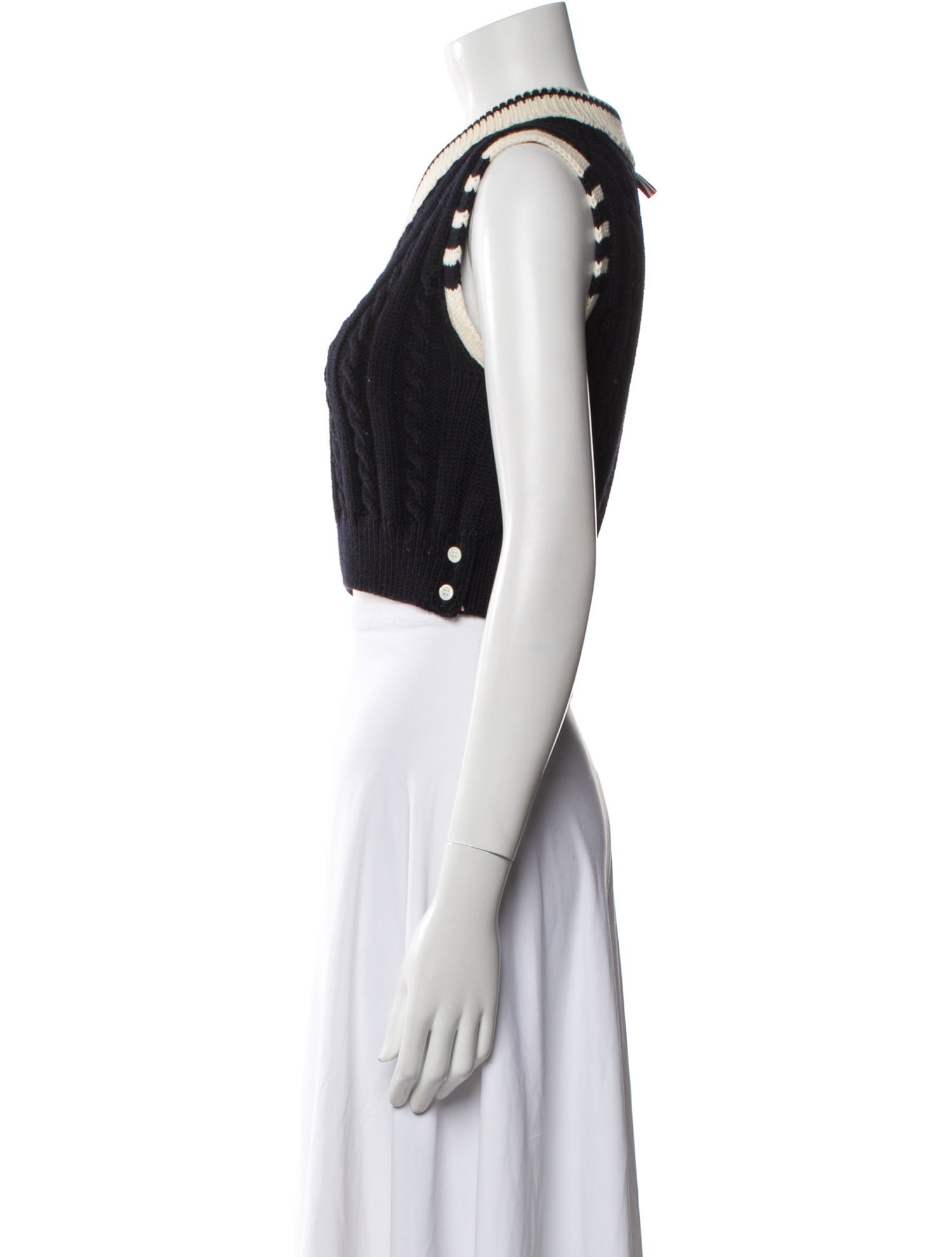 Thom Browne Cable Knit 4-Bar Virgin Wool Sweater