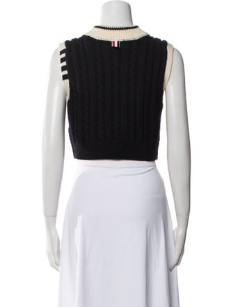Thom Browne Cable Knit 4-Bar Virgin Wool Sweater