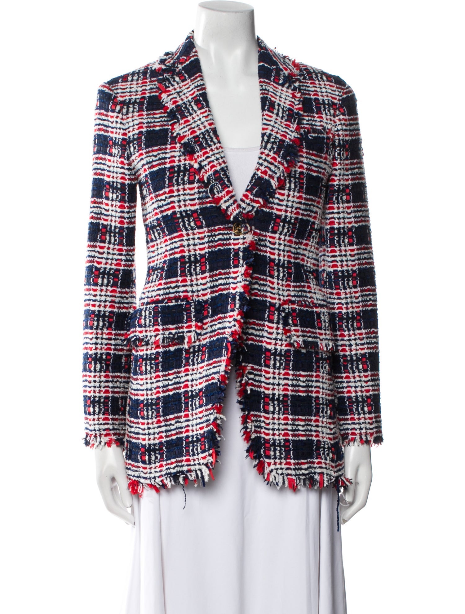 Thom Browne Plaid Print Blazer