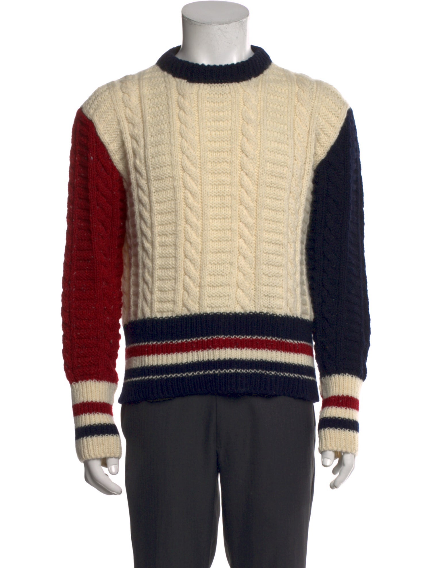 Thom Browne Virgin Wool Colorblock Pattern Pullover