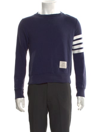 Thom Browne 4-Bar Crewneck Striped Sweatshirt