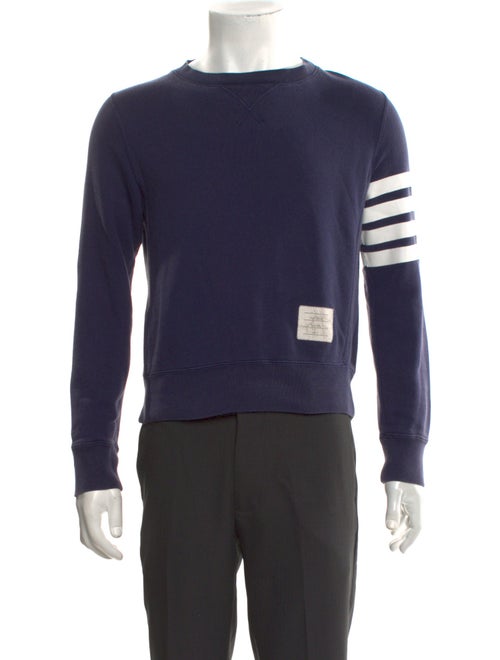 Thom Browne 4-Bar Crewneck Striped Sweatshirt
