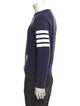 Thom Browne 4-Bar Crewneck Striped Sweatshirt