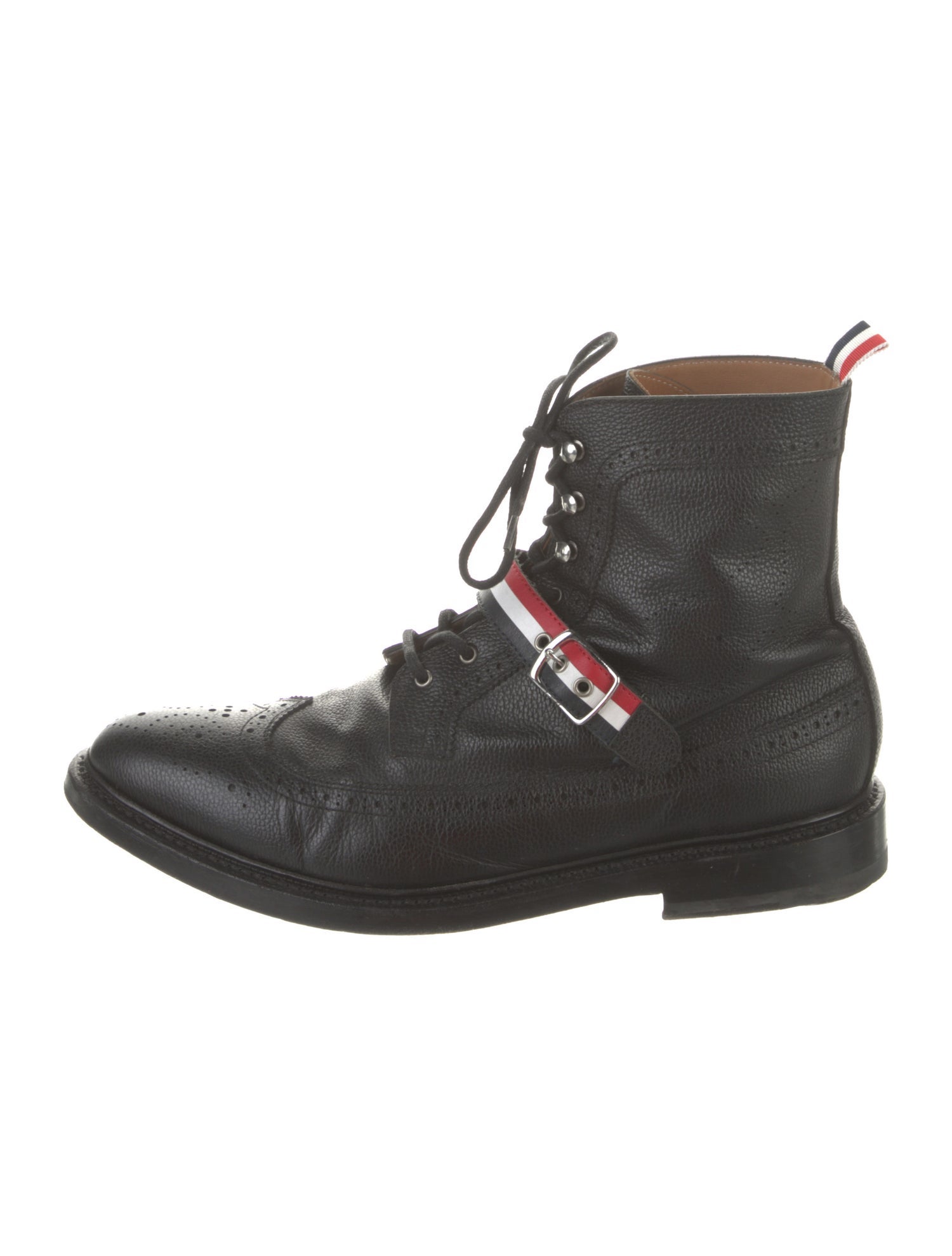 Thom Browne Leather Lasercut Accents Lace-Up Boots