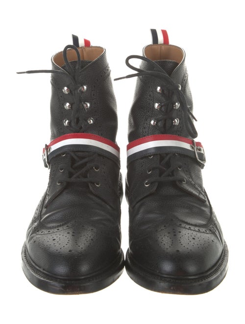 Thom Browne Leather Lasercut Accents Lace-Up Boots