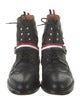 Thom Browne Leather Lasercut Accents Lace-Up Boots