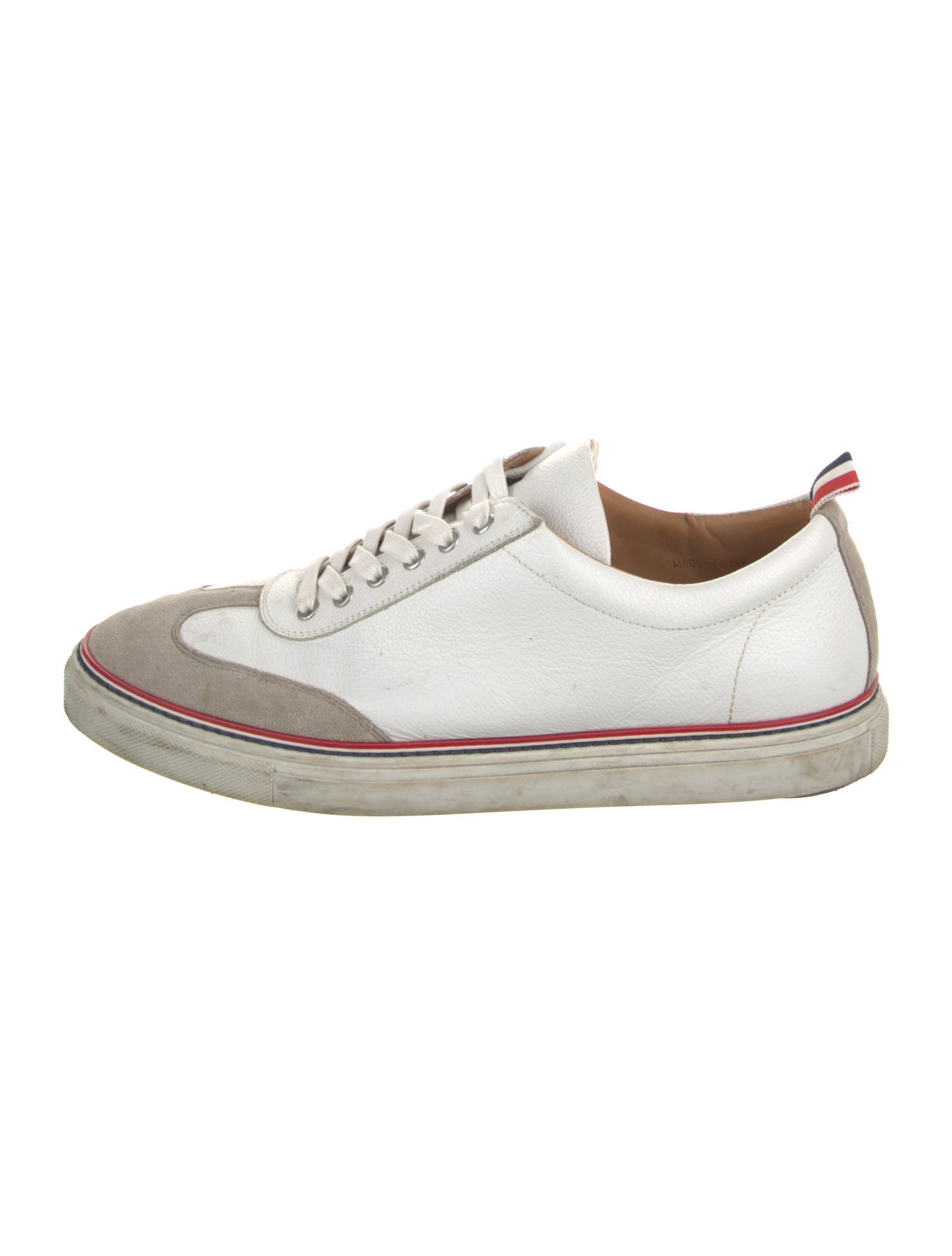 Thom Browne Leather Colorblock Pattern Sneakers