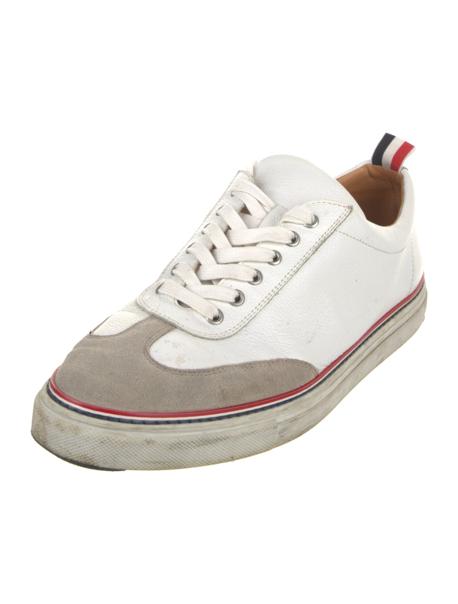 Thom Browne Leather Colorblock Pattern Sneakers